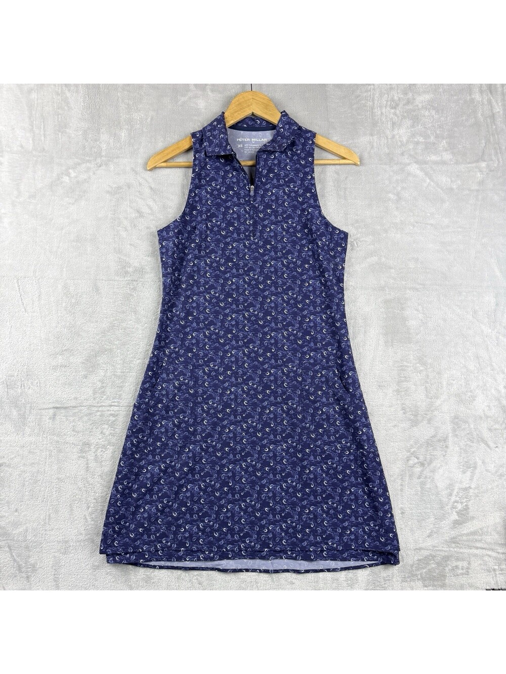 Peter Millar Carner Tossed Paisley Sleeveless Sport Golf Dress Size XS UPF 50